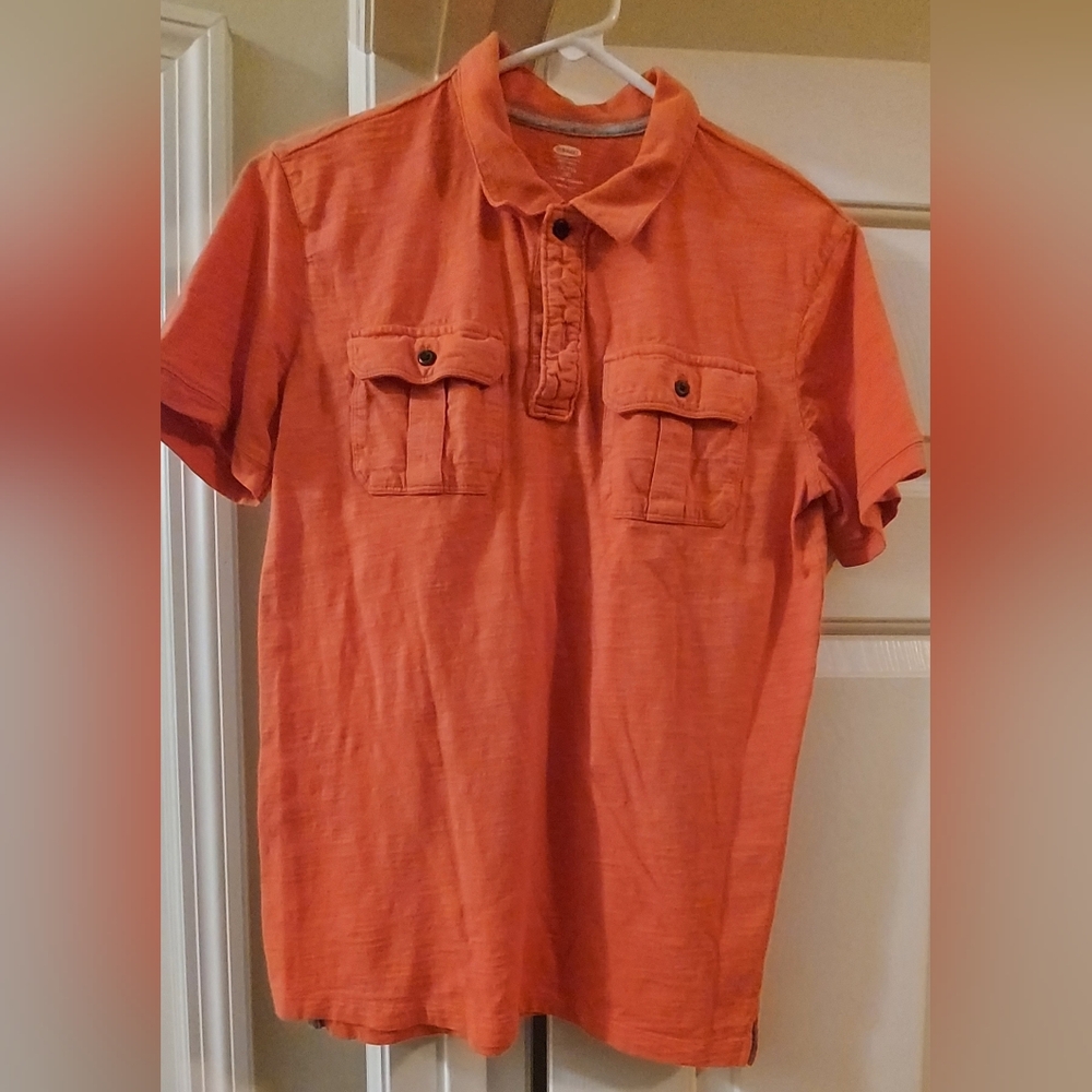 Old Navy Men's Burnt Orange Casual Button Down Shirt